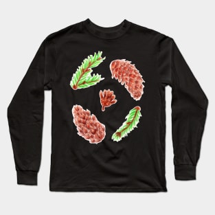 Woodland Pine Cones Long Sleeve T-Shirt